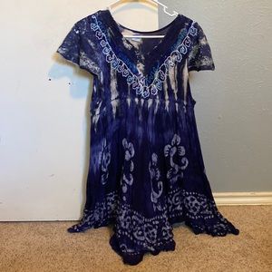 Blue boho tunic